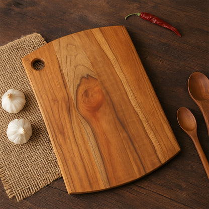 Supermom Premium Teak Wood Chopping Board For Kitchen (1 Pc) - Zidbik