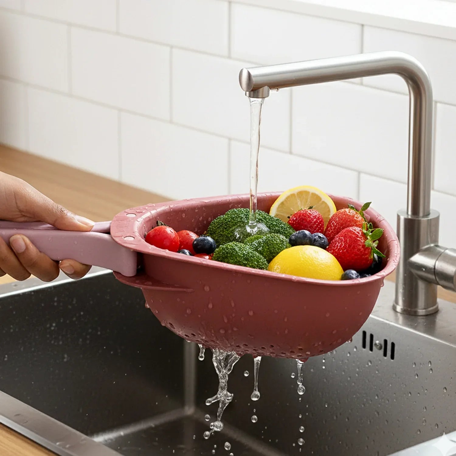 Supermom Kitchen Colander With Foldable Handle And Drain Base - Zidbik