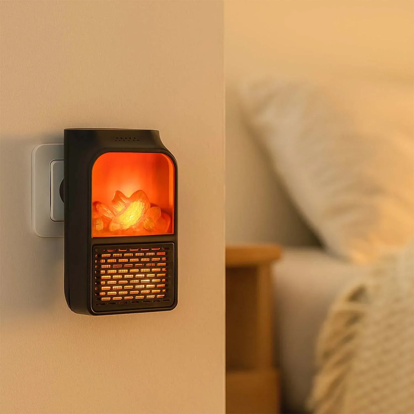 Portable Electric Fireplace Lamp Led Flame Heater (900w 1 Pc) - Zidbik