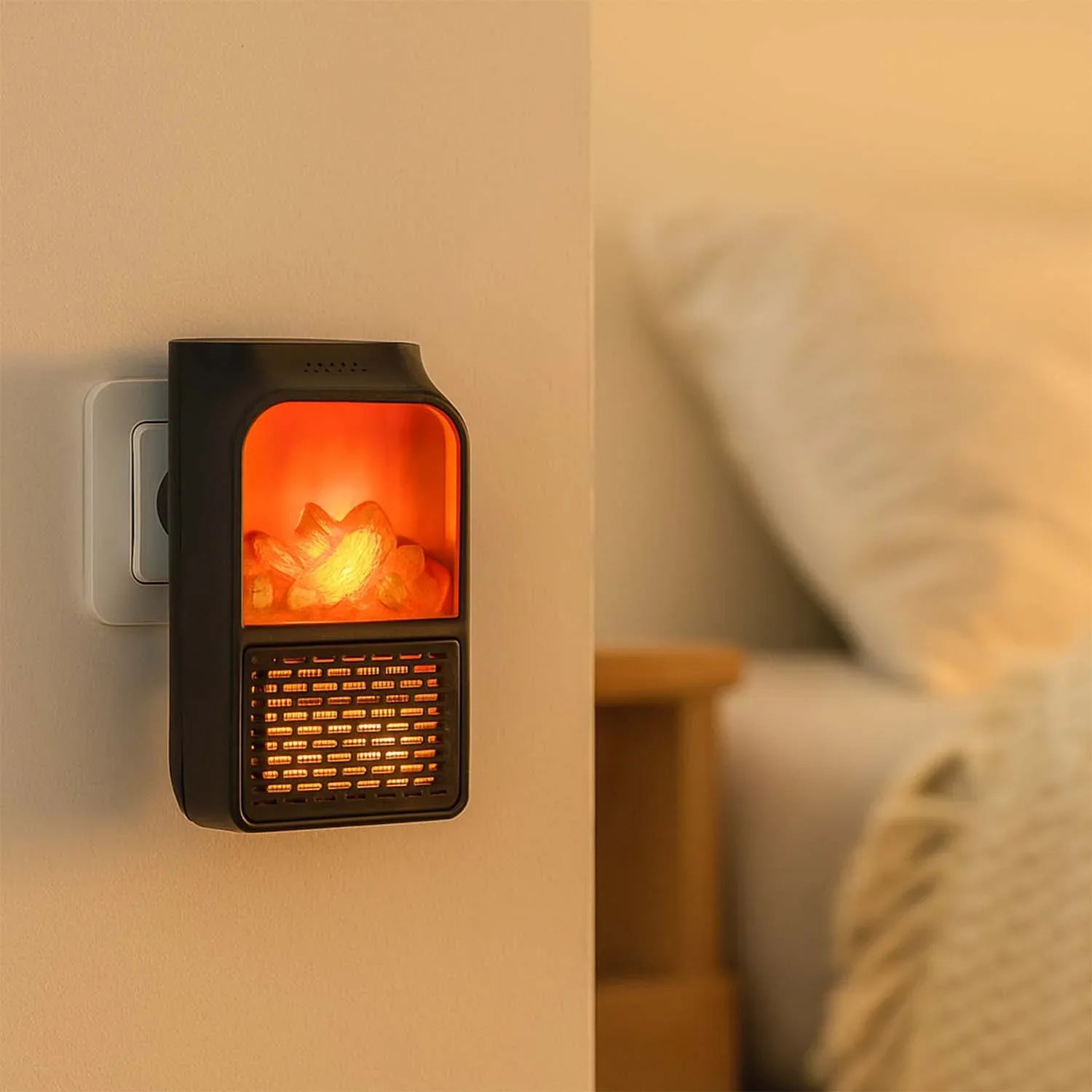 Portable Electric Fireplace Lamp Led Flame Heater (900w 1 Pc) - Zidbik