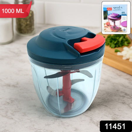 Apex Speed-x Hand-powered Vegetable Chopper (1000 Ml) - Zidbik