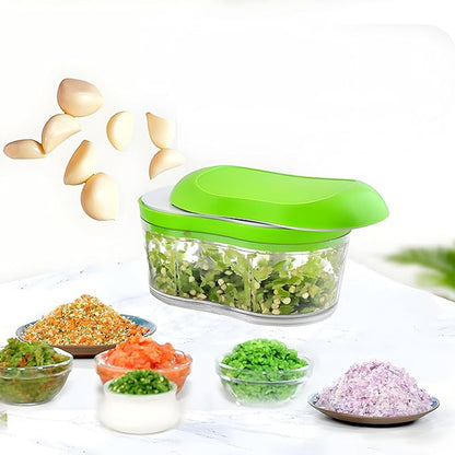 Manual Hand Push Garlic Cutter  Vegetable Chopper (1 Pc) - Zidbik
