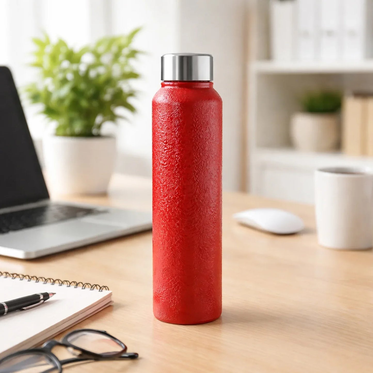 1000 Ml Stainless Steel Water Bottle Red Color (1 Pc) - Zidbik