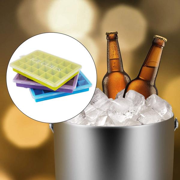 1144  Silicone Ice Cube Trays 24 Cavity Per Ice Tray Multicolour - Zidbik