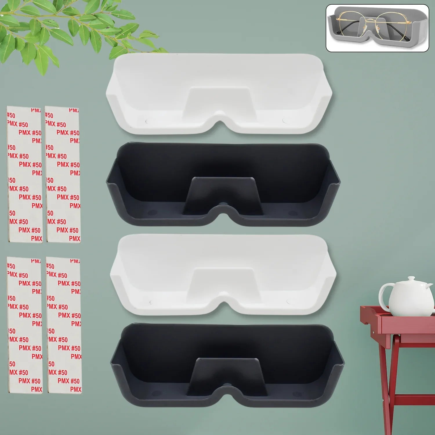 Wall Mounted Sunglasses Holder (4 Pcs Set) - Zidbik