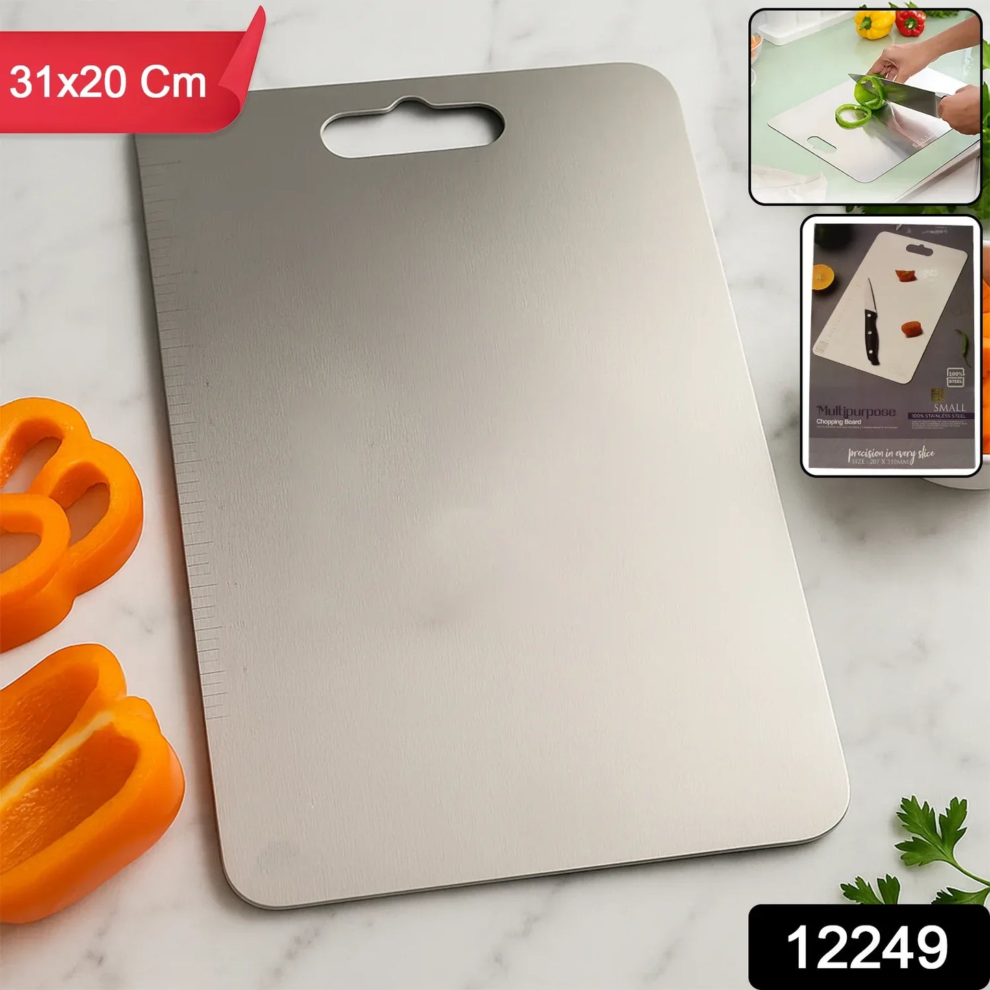 Stainless Steel Vegetable Fruit Cutting Chopping Board (3120 Cm 1 Pc) - Zidbik