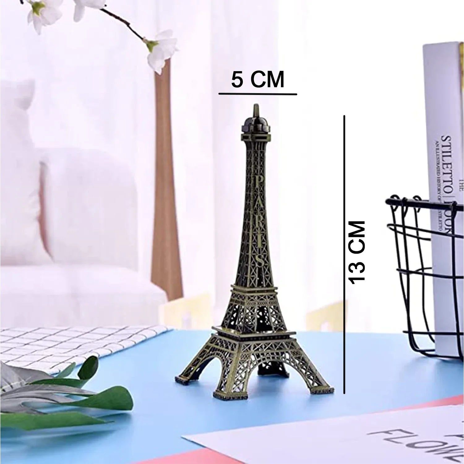 4733 Antique Finish 3d Metal Paris Eiffel Tower Metal Craft Famous Landmark Building Metal Statue Cabinet Office Gifts Decorative Showpiece. - Zidbik