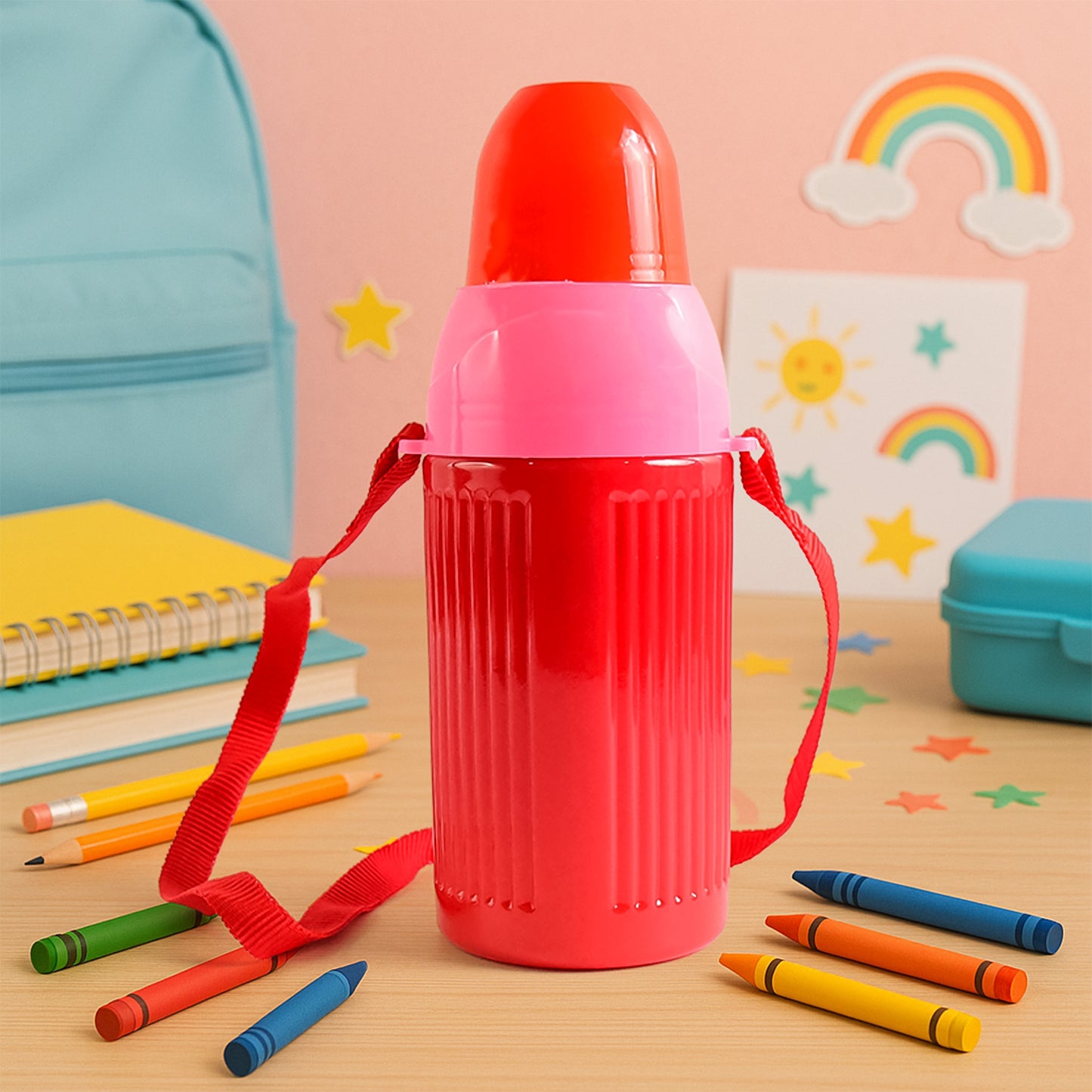 500ml Kids Insulated Plastic Water Bottle (1 Pc) - Zidbik
