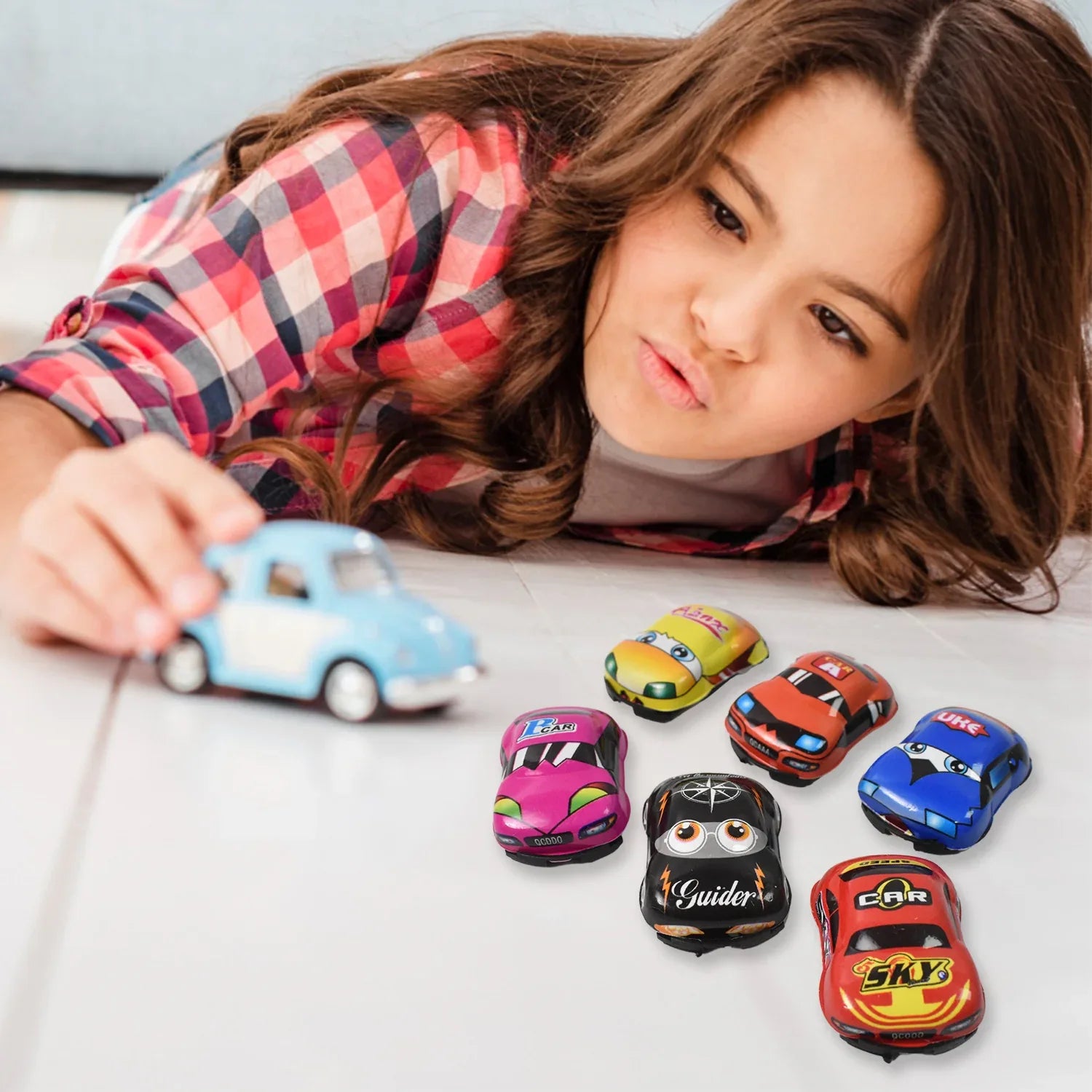 Mini Pull Back Car Aeroplane Pvc Plastic Pull Back Car Cartoon Toys (12 Pcs Set) - Zidbik