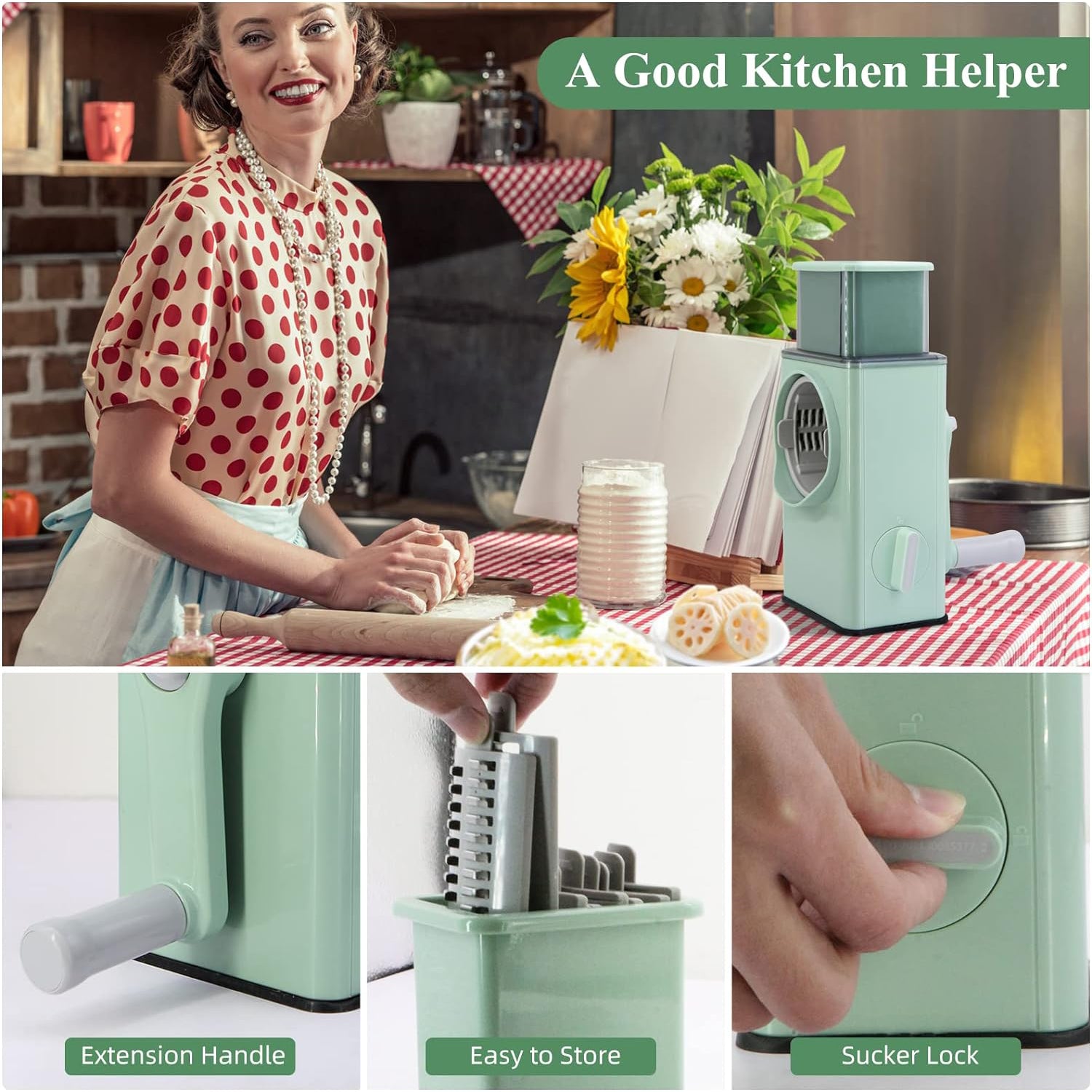 5775 Stainless Steel Vegetable Chopper Veg Chopper And Dicer With 6 Blades  Brush Kitchen Multifunctional Mandoline Vegetable Slicer For Veggies Onion Garlic Potatoes Fruits Cookie Oreo Vegetable Cutter Stable Suction Base For Home Kitchen - Zidbik