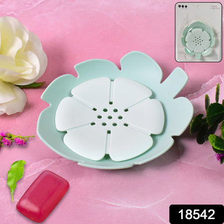 Plastic Flowers Soap Dish Bathroom Accessories Set Shower Gift (1 Pc) - Zidbik