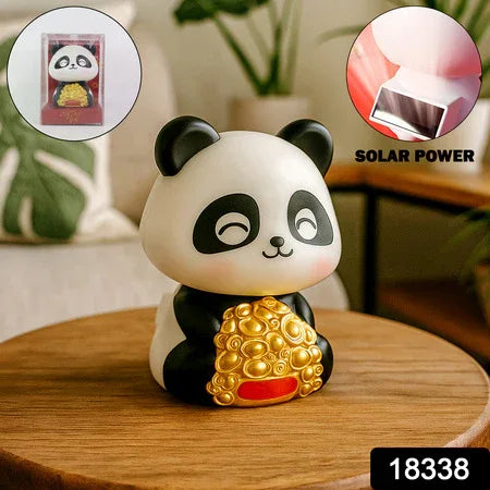 Car Decoration Solar Power Moving Head Panda Statue Creative (1 Pc) - Zidbik