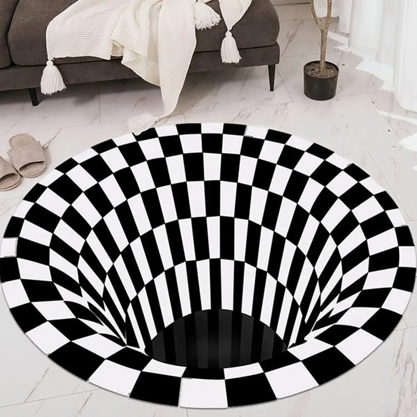 3d Space Round Carpet Floor Mat Non-woven Doormat (1 Pc 78 Cm) - Zidbik