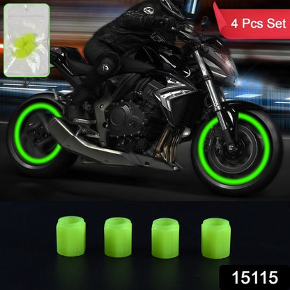 Tyre Valve Caps Luminous Glow Car Tire Valve Cap Covers Vaal Cap (4 Pcs Set) - Zidbik