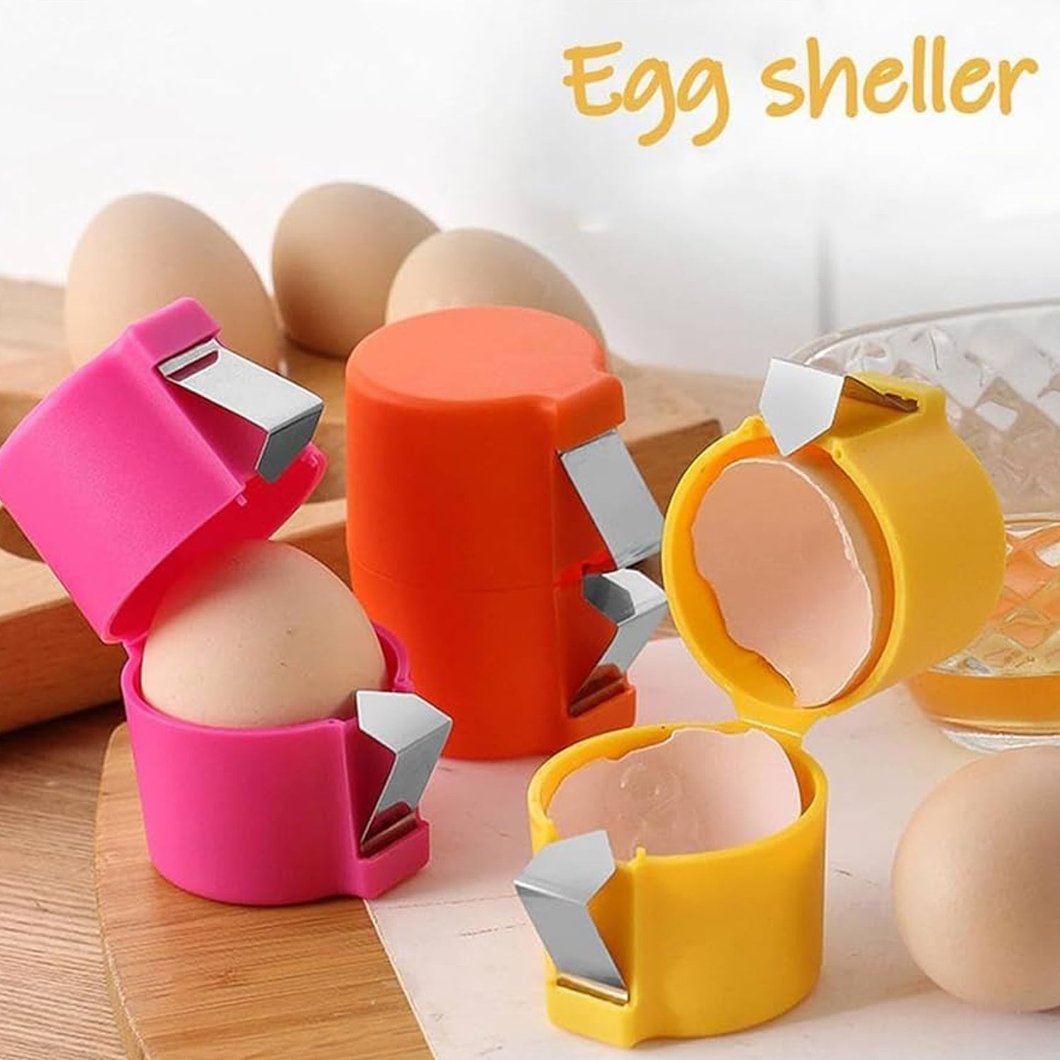 Egg Shell Opener Egg Cracker Tool For Raw Eggs Handheld (1 Pc) - Zidbik