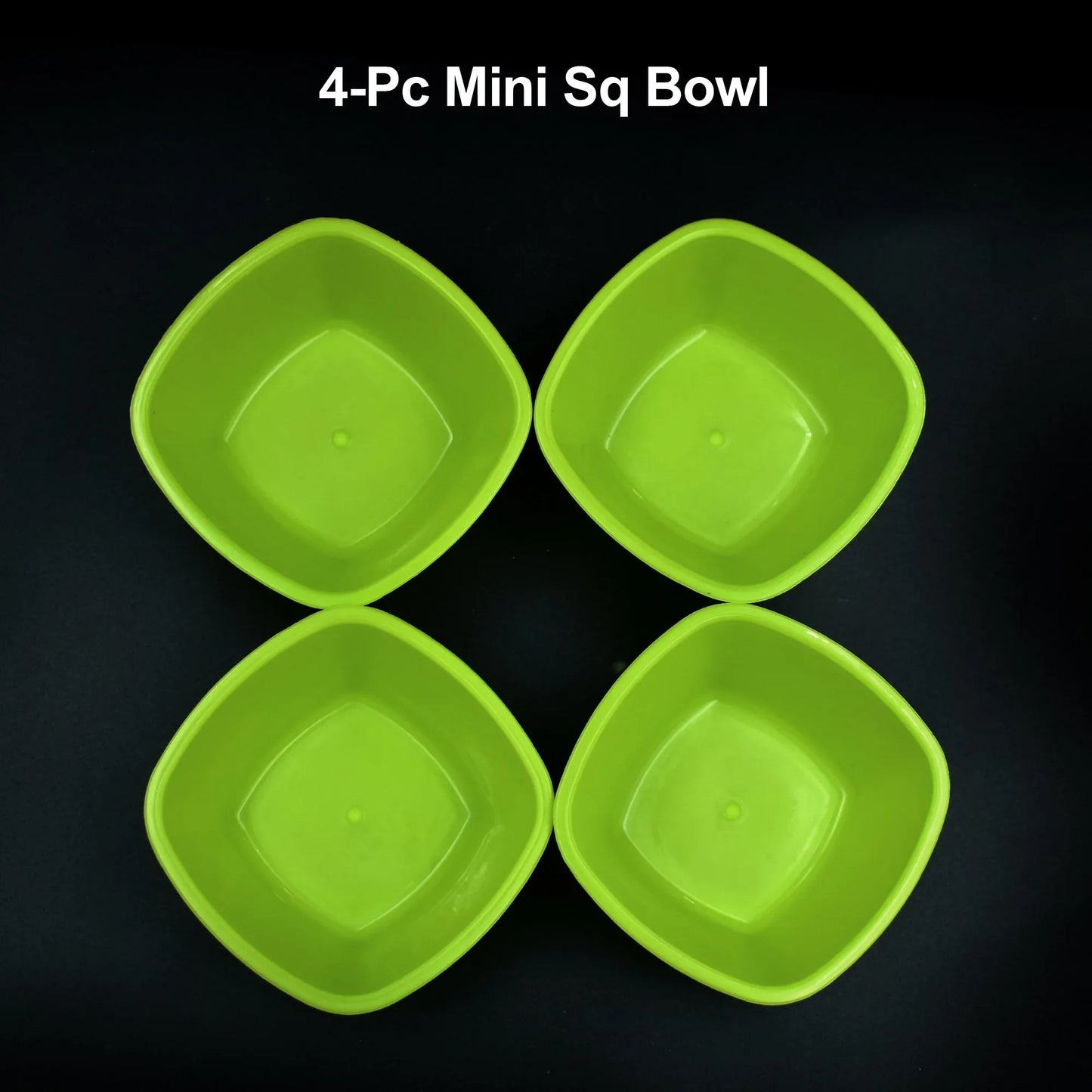 2427 Square Plastic Bowl For Serving Food (Pack Of 4) - Zidbik