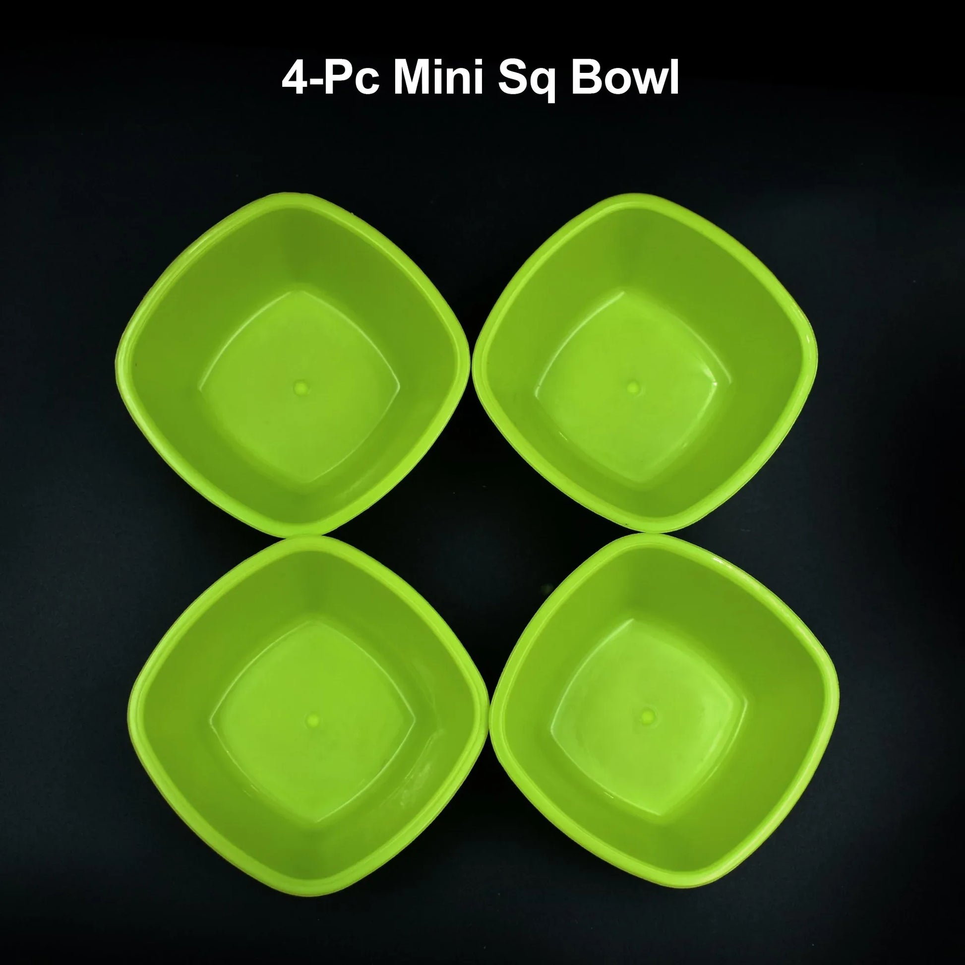 2427 Square Plastic Bowl For Serving Food (Pack Of 4) - Zidbik