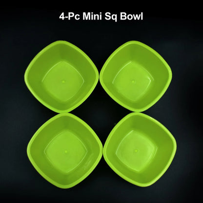 2427 Square Plastic Bowl For Serving Food (Pack Of 4) - Zidbik