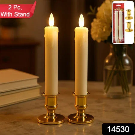 Set Of 2 Led Flameless Taper Candles - Zidbik