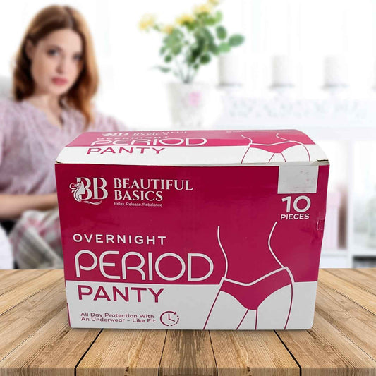 Womens Emergency Kit Travel Kit- Includes Seamless Underwear Pantyliner Feminine Hygiene Sachet First Period Kit (10 Pcs) - Zidbik