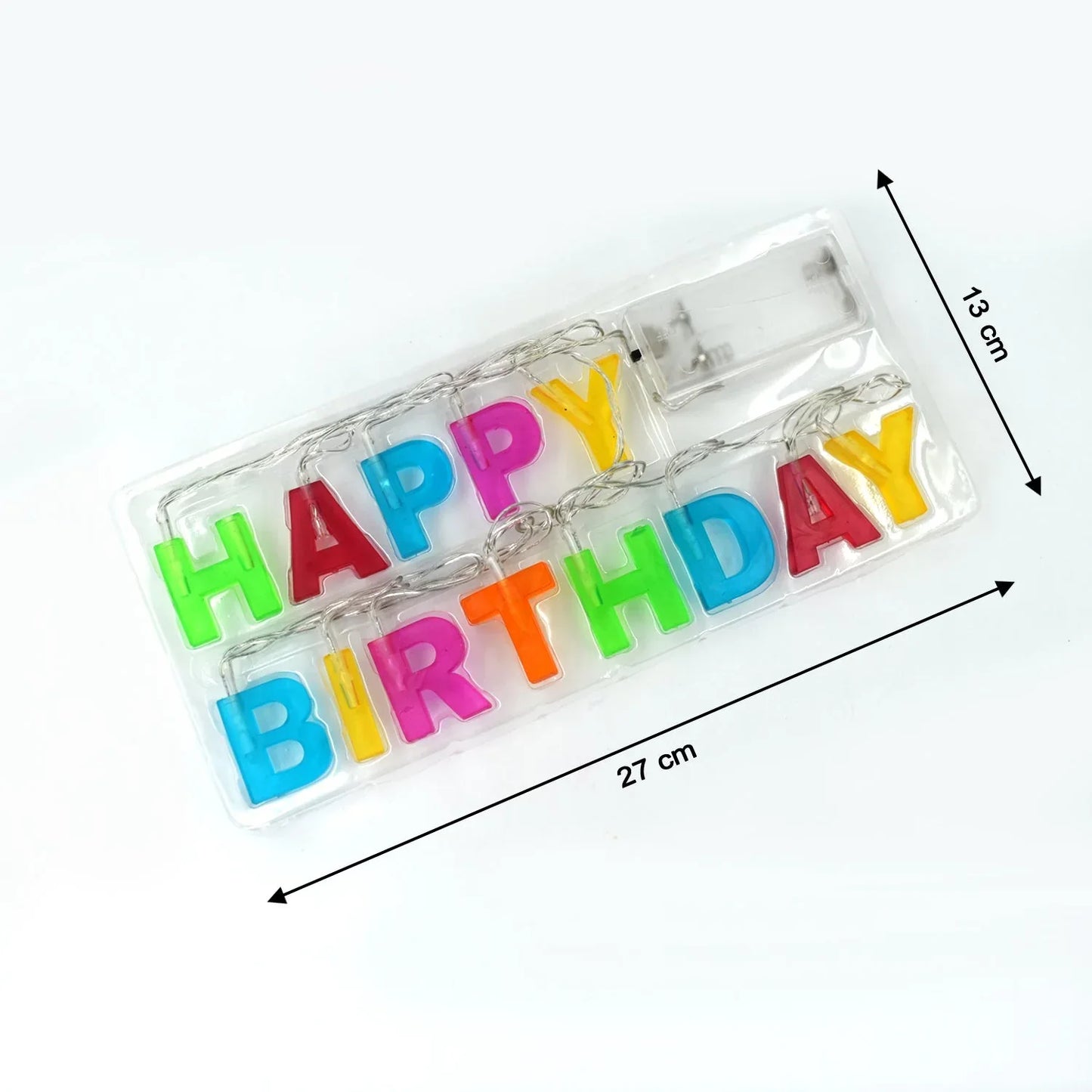 4815 Decoratives Plastic Happy Birthday 13 Led Letter Battery Operated String Lights Outdoor String Lights (Multicolour) - Zidbik