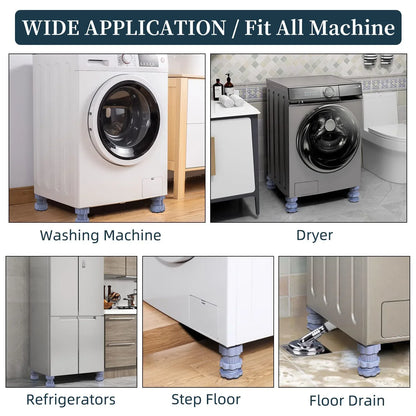 Washing Machine Support Anti Vibration Washing Machine Support Adjustable Washer Anti Vibrasion Pads Washer Dryer Pedestalswashing Machine Accessory Anti- Skid Pad Pvc Lifting Pad Non-slip ( 4 Pc Set 1pc ) - Zidbik