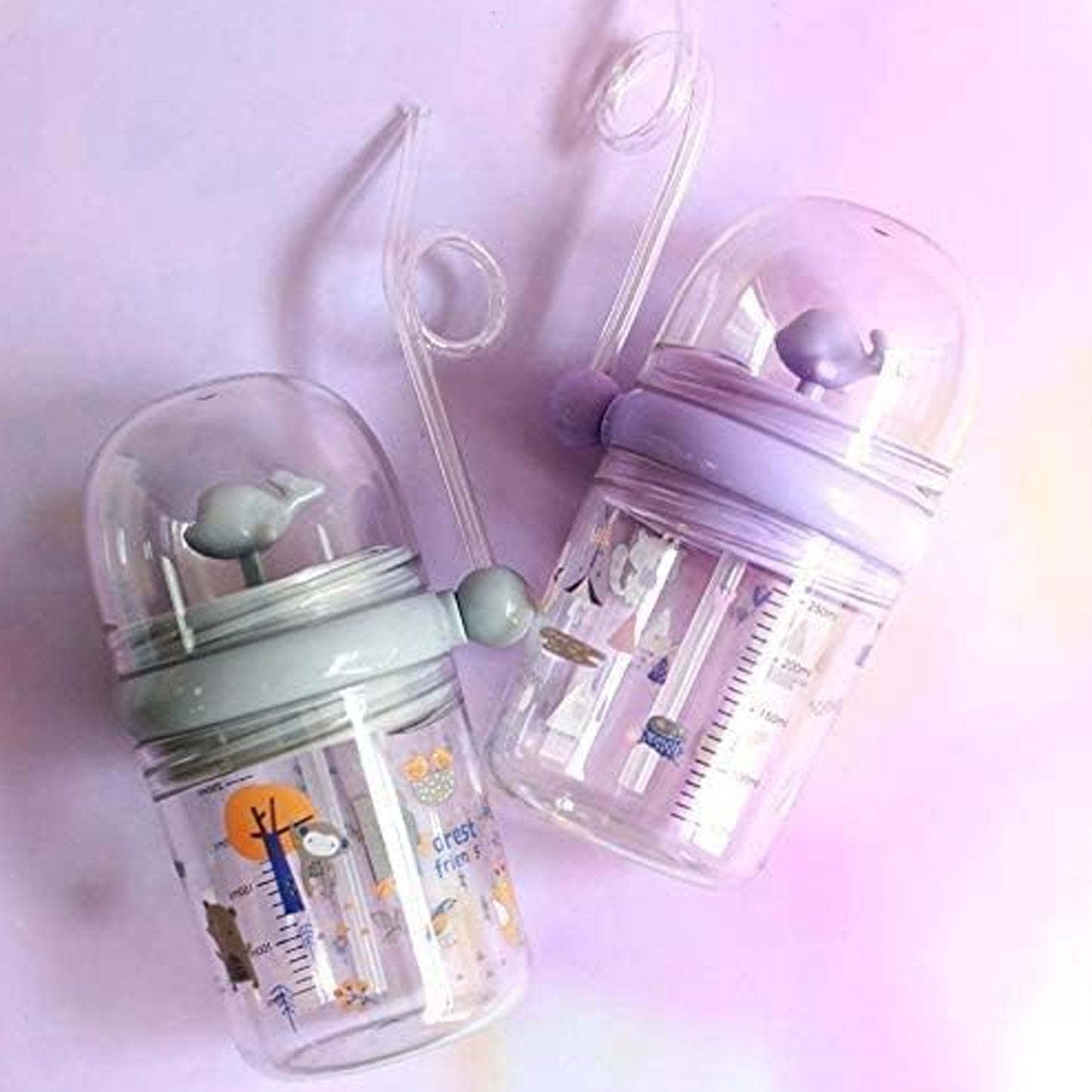 8419 Baby Drinking Cup With Straw And Lid Water Whale Spray Fountain Sippy Cup Bottles Childrens Pot Toddler Tumbler Mug Spill Proofbirthday Party Gift Drinking Cup (1 Pc) - Zidbik