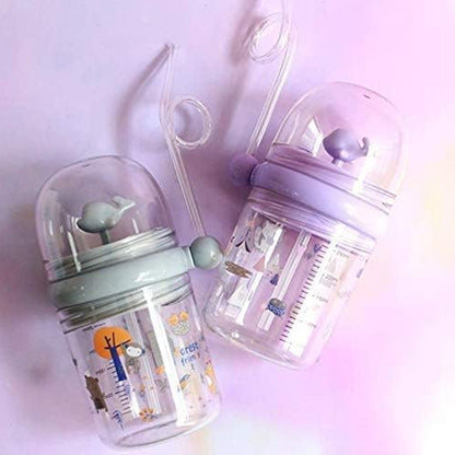 8419 Baby Drinking Cup With Straw And Lid Water Whale Spray Fountain Sippy Cup Bottles Childrens Pot Toddler Tumbler Mug Spill Proofbirthday Party Gift Drinking Cup (1 Pc) - Zidbik