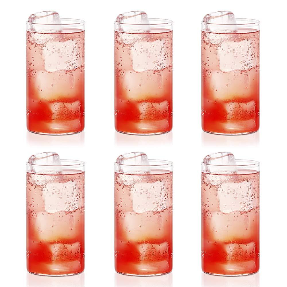 2343 Heavy Unbreakable Stylish Plastic Clear Look Fully Transparent Glasses Set 330ml (6pcs) - Zidbik