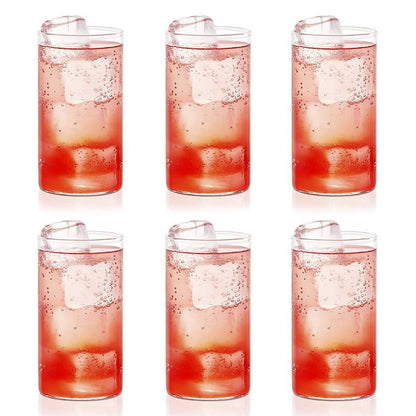 2343 Heavy Unbreakable Stylish Plastic Clear Look Fully Transparent Glasses Set 330ml (6pcs) - Zidbik