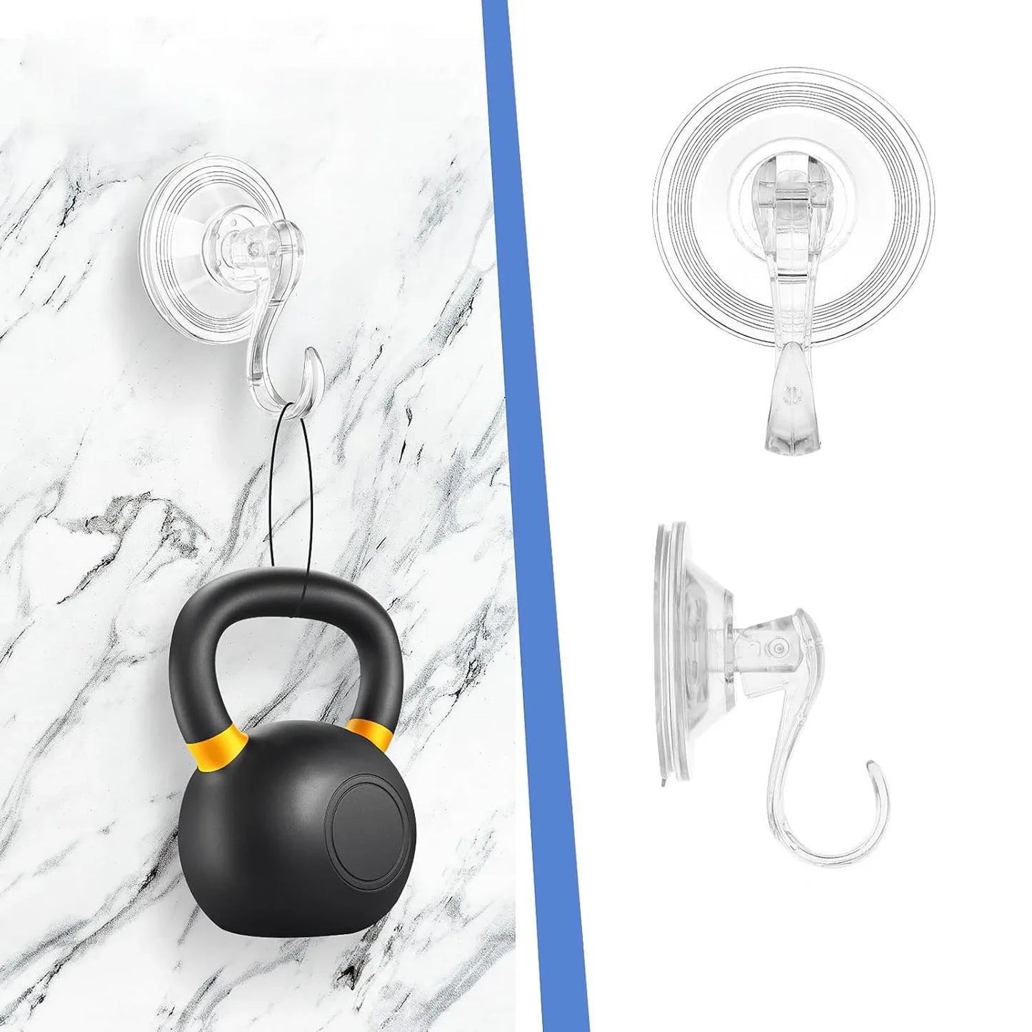 Plastic Suction Cup Hooks (4 Pcs Set) - Zidbik