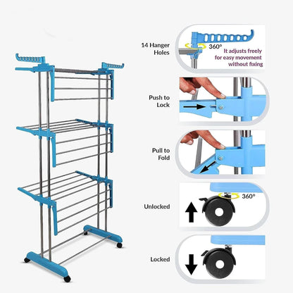 0733 Stainless Steel Cloth Drying Stand - Zidbik