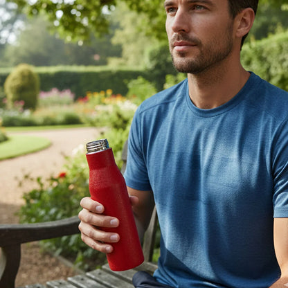 Stainless Steel Water Bottle Red Color (1000 Ml 1 Pc) - Zidbik