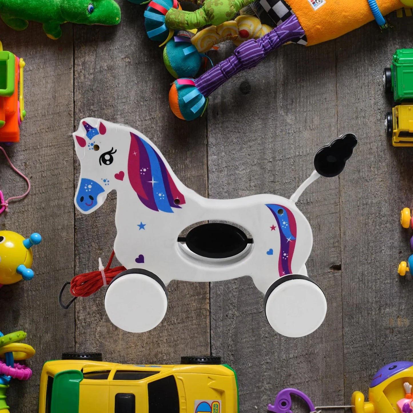 Pull Along Toy Unicorn Pull String Toys For Babies - Zidbik
