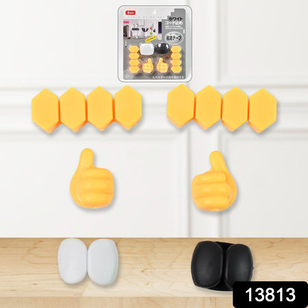 Self Adhesive Hooks For Cable Clips Desktop Cable Organizer (6 Pcs Set  Mix Design) - Zidbik