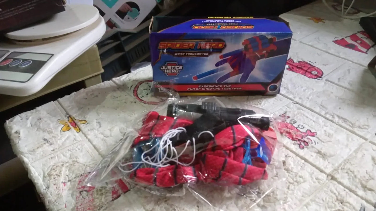 Web Shooter Toy For Kids Fans Launcher Wrist Gloves Toys For Kids Boys Superhero Gloves Role-play Toy Cosplay Sticky Wall Soft Bomb Funny Childrens Educational Toys - Zidbik