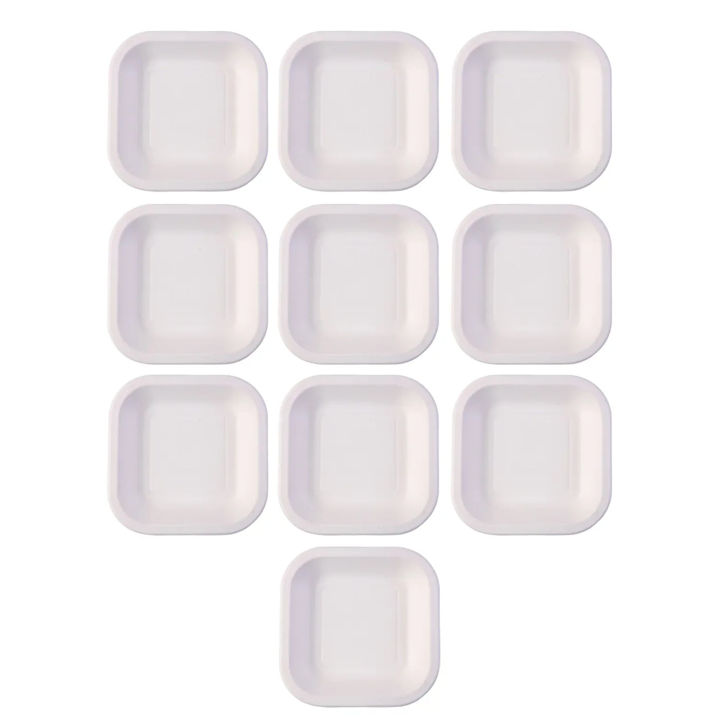 Disposable Square Food Serving Tray Set (10 Pc) - Zidbik