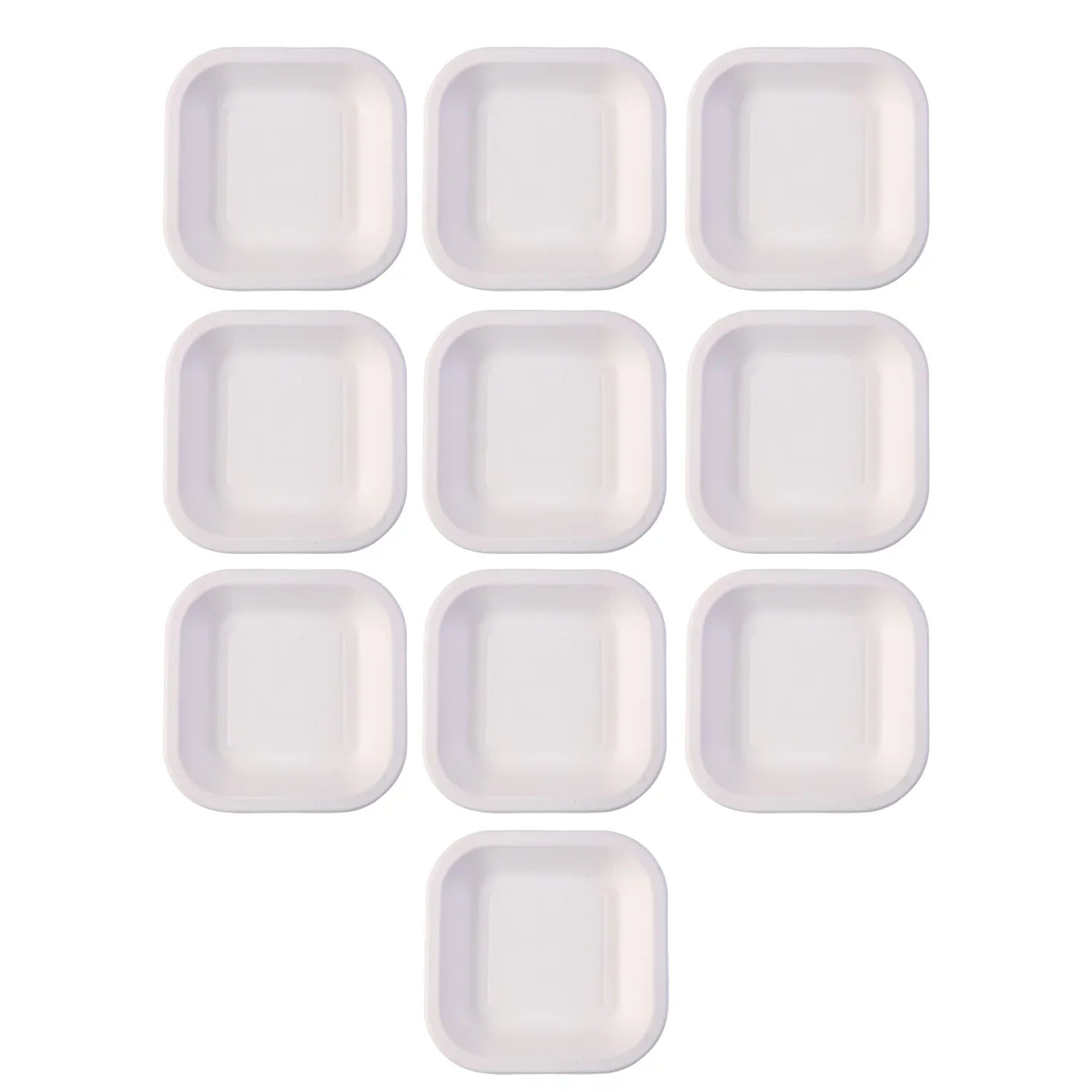 Disposable Square Food Serving Tray Set (10 Pc) - Zidbik