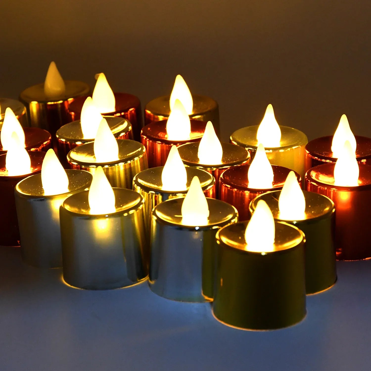 Electrical Candles Diya Led Tea Light Plastic Candle Light Candle Candle (24 Pc Set) - Zidbik
