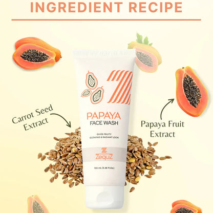 Zequz Papaya Face Wash - (100ml 1 Pc) - Zidbik