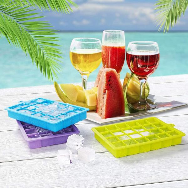 1144  Silicone Ice Cube Trays 24 Cavity Per Ice Tray Multicolour - Zidbik