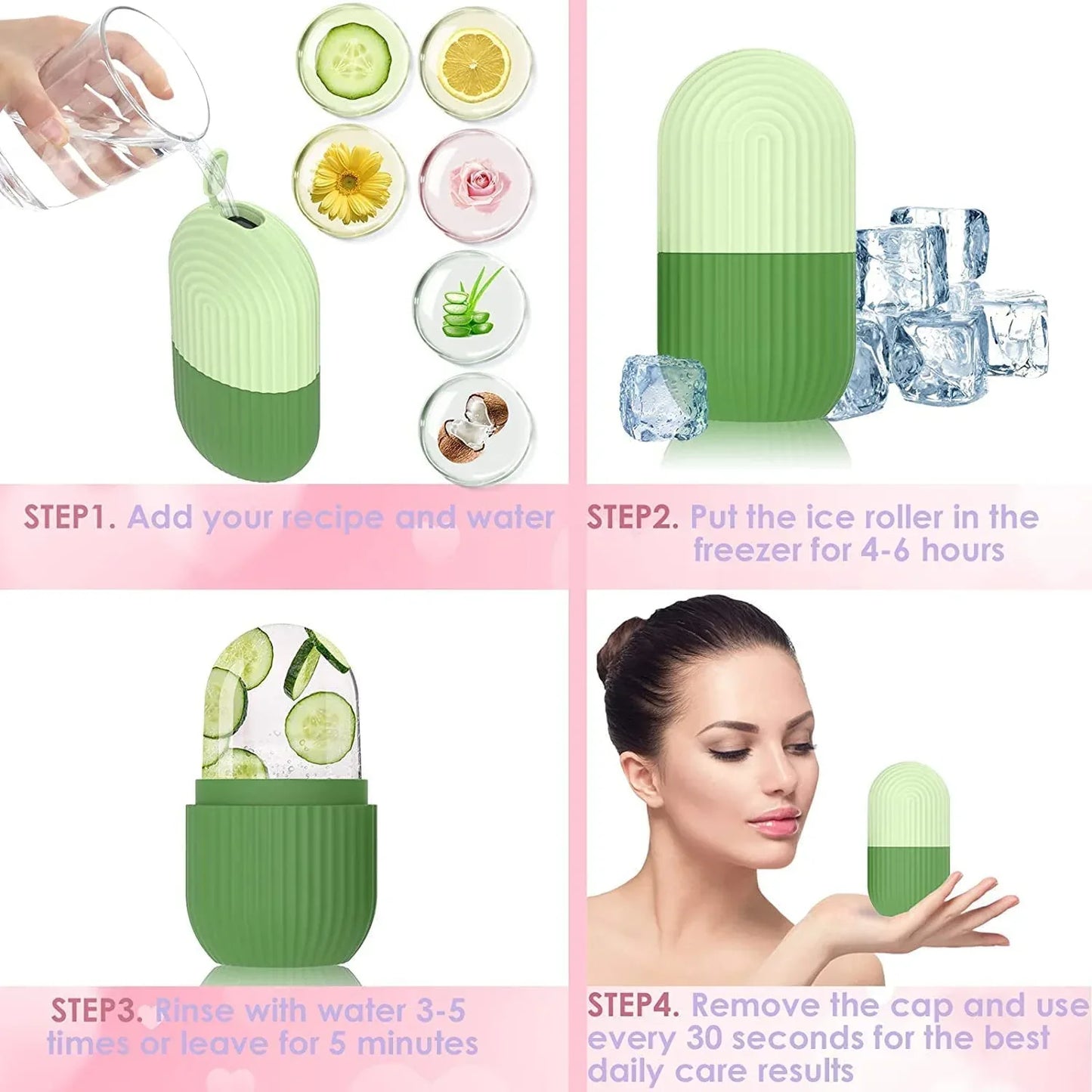 1224l Beauty Ice Roller For Face Massager Eye Reusable Face Rollers Facial Roller ( Loose ) - Zidbik
