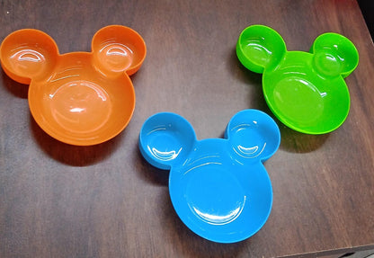 5624 Mickey Mouse Shape Plates For Kids Bpa Free  Unbreakable Childrens Food Plate Kids Bowl Fruit Plate Baby Cartoon Bowl Plate Tableware (1 Pc) - Zidbik