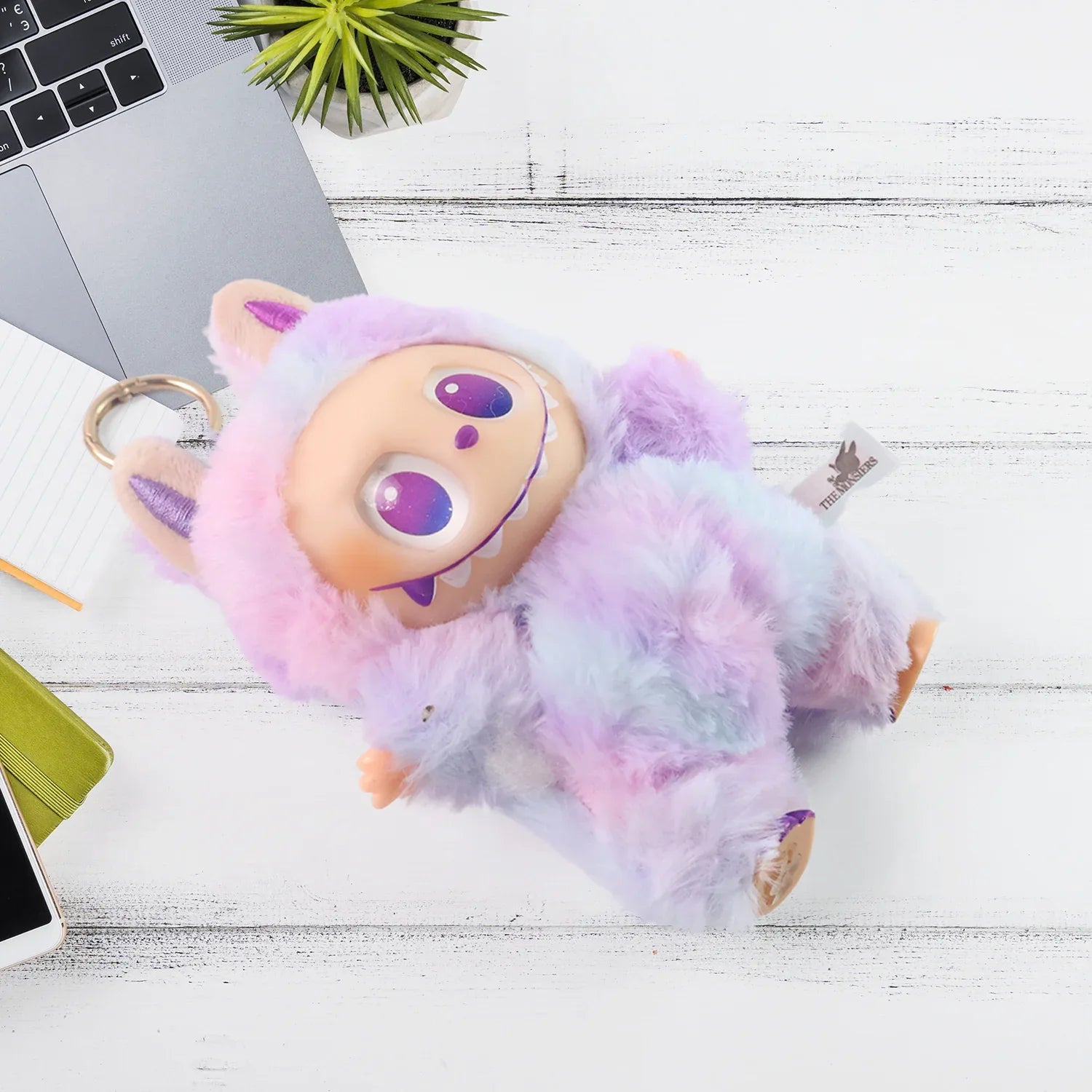 Light Purple Plush Toy Cartoon Keychain With Hook Colorful Light Purple (1 Pc) - Zidbik