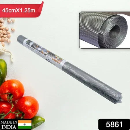 5861 Multipurpose Anti-slip Bathroom Kitchen Cabinet Drawer Shelf Mat Liner Sheets Roll Fridge Mat Table Mat Anti-slip Super Strong Placement Mat For Fridge Bathroom Kitchen Drawer Shelf Liner (45cmx1.25m) - Zidbik