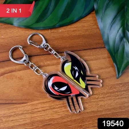 2-in-1 Best Friends Matching Acrylic Breakable Keychain - Zidbik