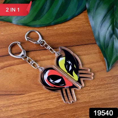 2-in-1 Best Friends Matching Acrylic Breakable Keychain - Zidbik