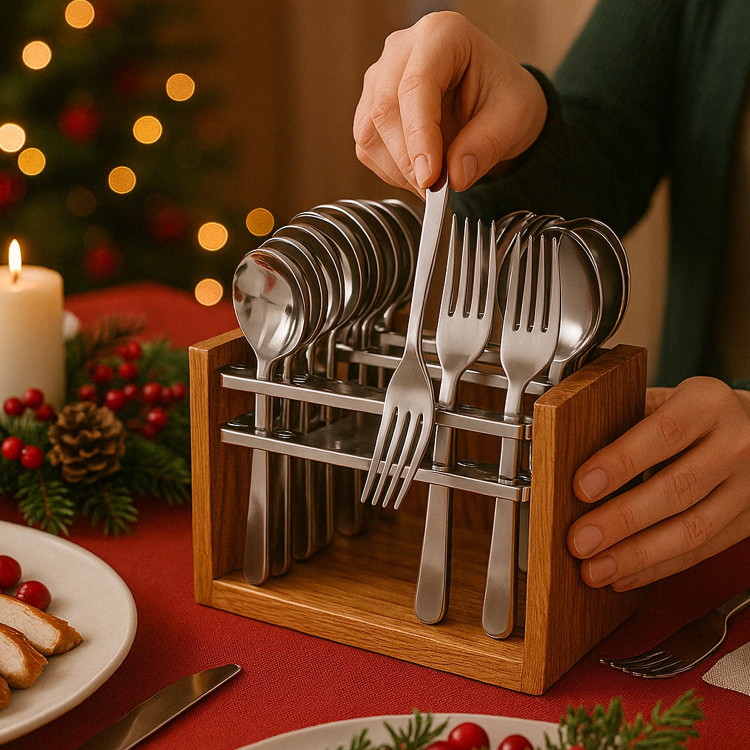 Apex Premium Stainless Steel Cutlery Set (24 Pc) - Zidbik