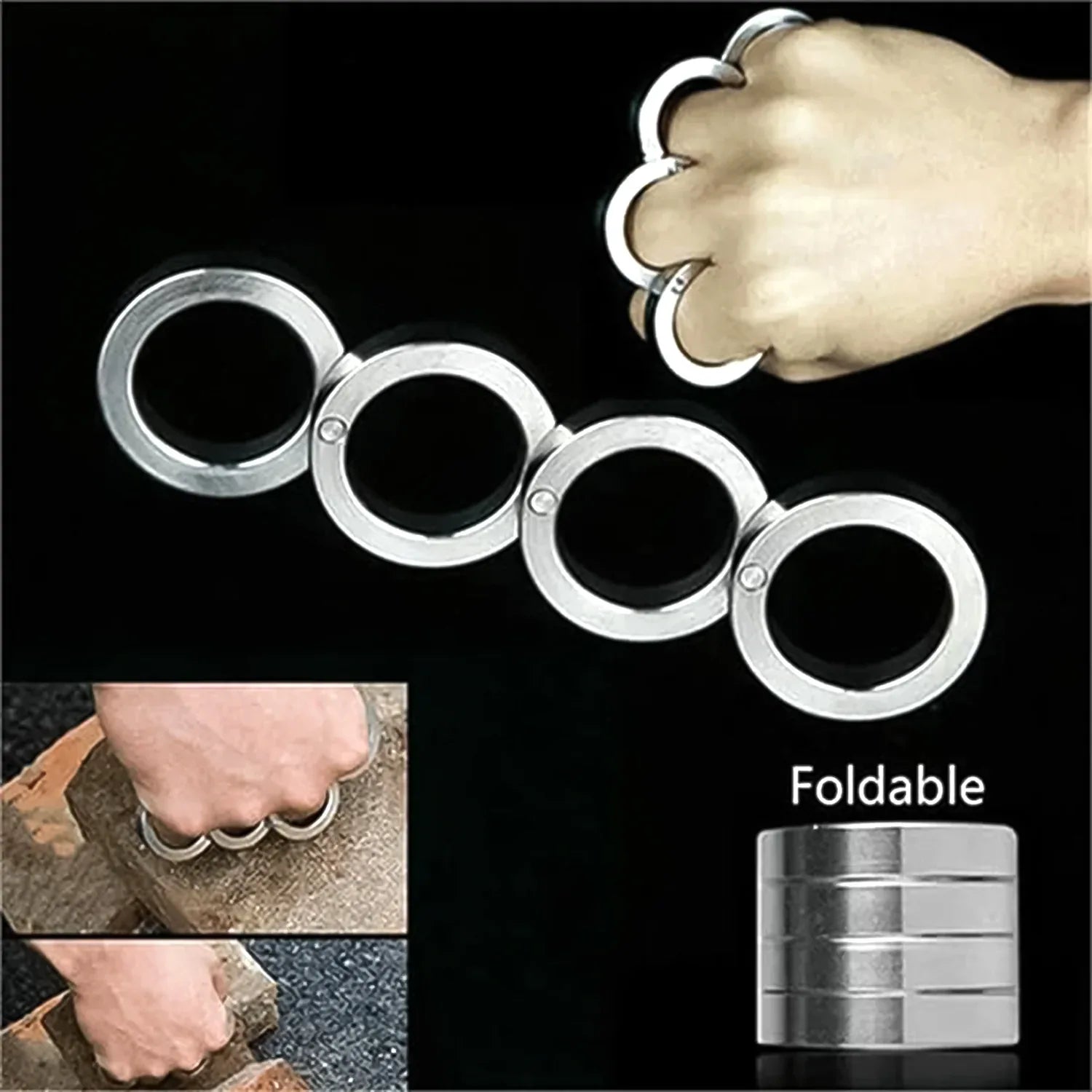 Portable 4 Finger Ring Unique Rotating Folding Ring (1 Set) - Zidbik