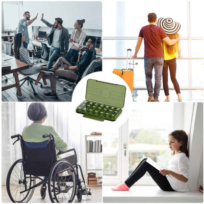 Portable Pill Box Organizer - Weekly Pill Keeper with 21 Grid Container (1 Pc)